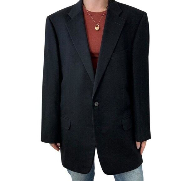 Ermenegildo Zegna Taglio Esclusivo Black 100% Pure Cashmere Sport Coat Blazer - Picture 1 of 12